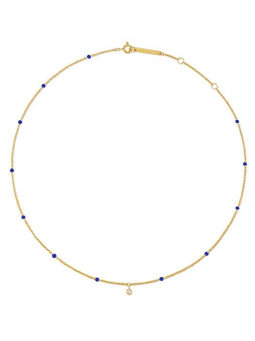 Silver 1 Stone Ball Chain Necklace商品第1张图片规格展示