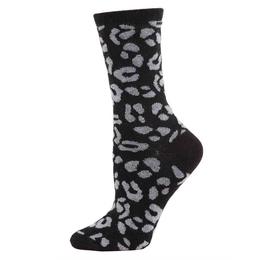 商品Memoi|Leopard Animal Print Cashmere Women's Crew Socks,价格¥104,第1张图片