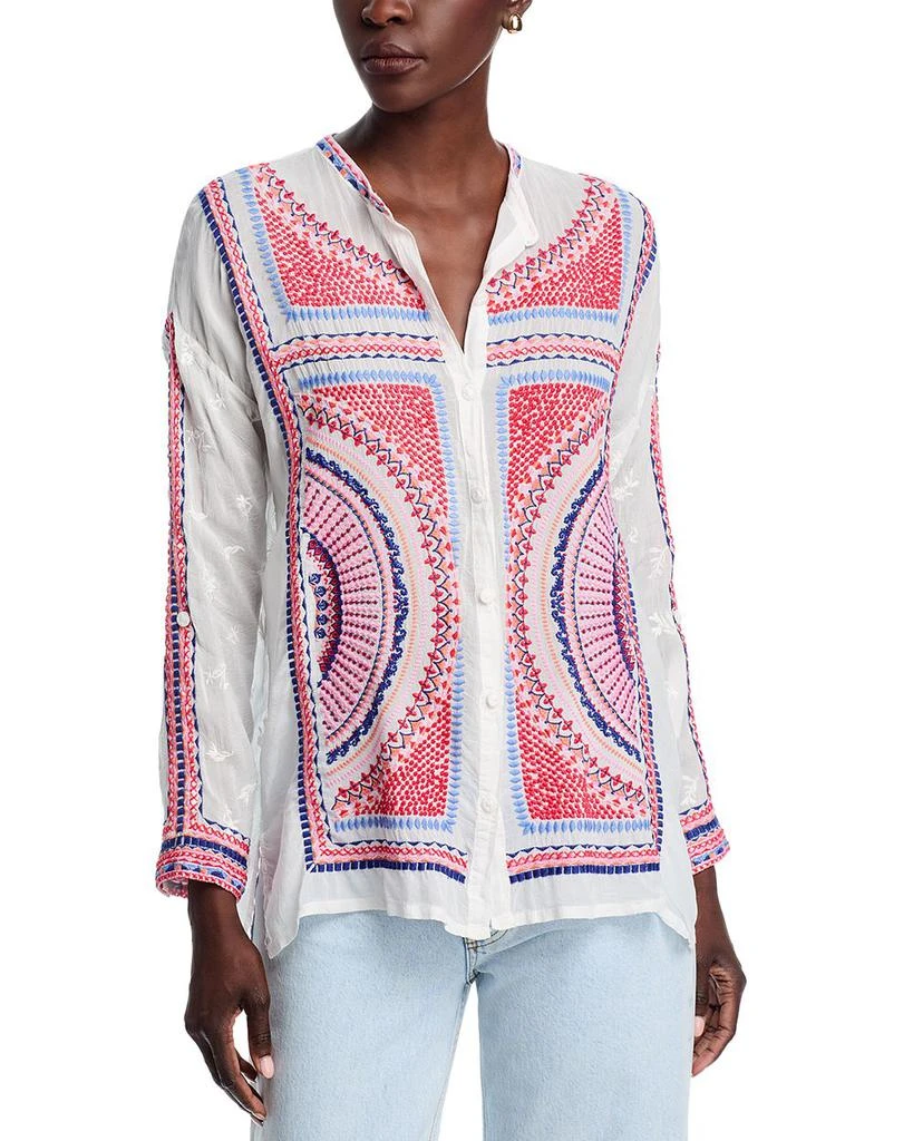 商品Johnny Was|The Audrey Mandarin Collar Shirt,价格¥1513,第1张图片