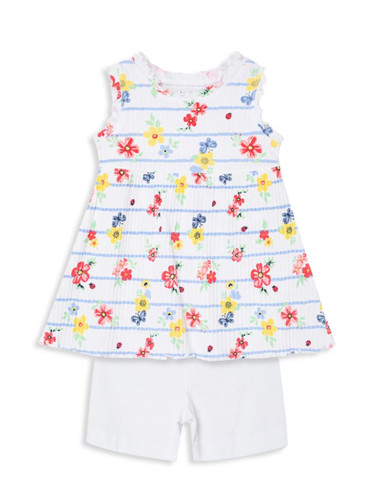 Little Girl’s 3-Piece Garden Knit Dress and Shorts Set商品第3张图片规格展示