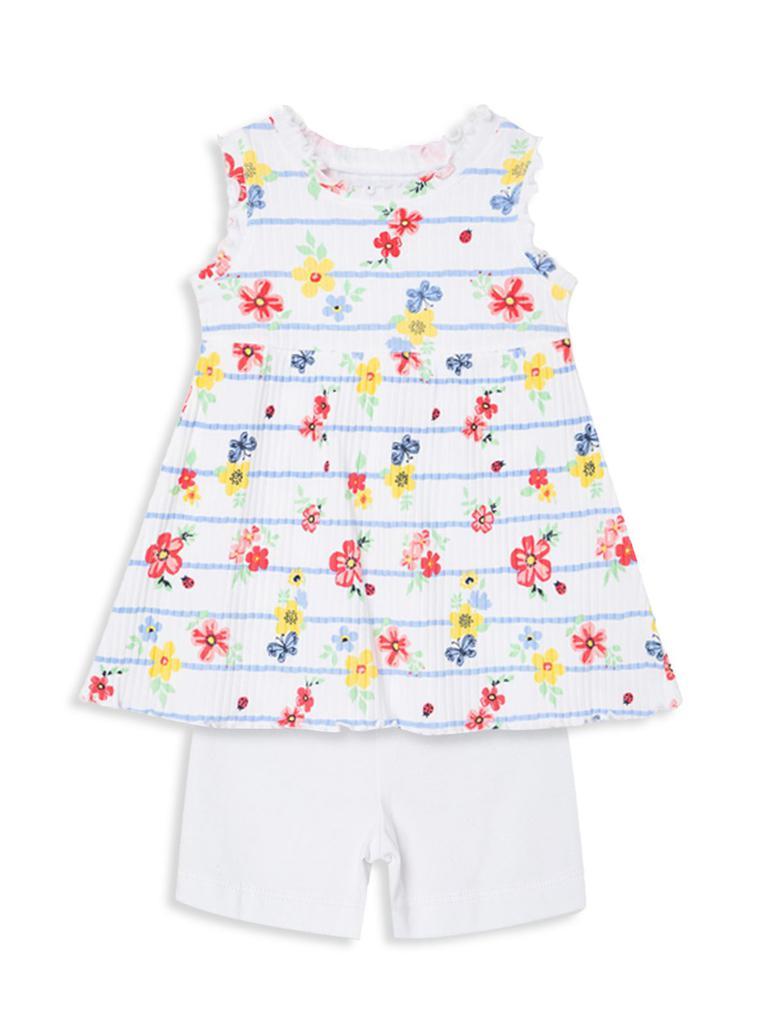 商品Little Me|Little Girl’s 3-Piece Garden Knit Dress and Shorts Set,价格¥185,第5张图片详细描述