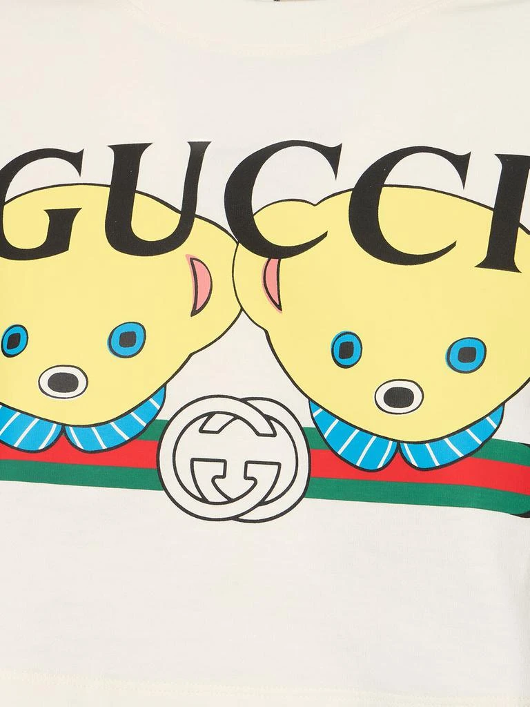 商品Gucci|Bear Print Cotton Crop T-shirt,价格¥4234,第4张图片详细描述