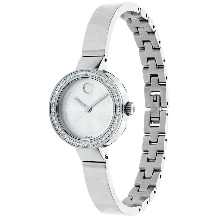 商品Movado|Women's Swiss Bold Diamond (1/5 ct. t.w.) Stainless Steel Bangle Bracelet Watch 25mm 3600321,价格¥6320,第2张图片详细描述