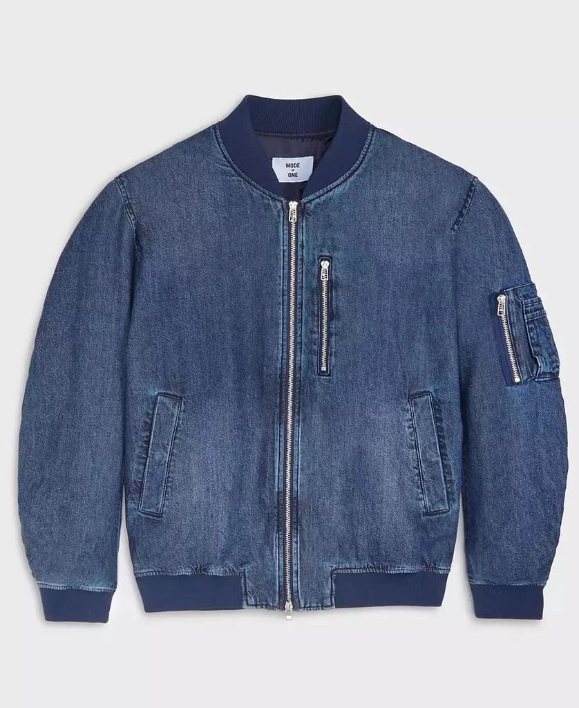 商品Mode of One|Men's Costas Zip-Front Denim Bomber Jacket, Exclusively at Macy's,价格¥600,第5张图片详细描述