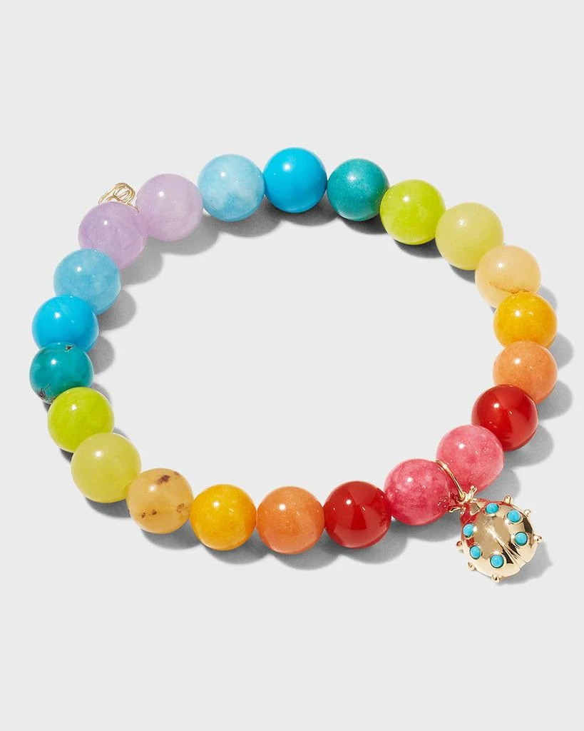 商品Sydney Evan|Rainbow Jade Bracelet with Small Ladybug Charm,价格¥7137,第4张图片详细描述