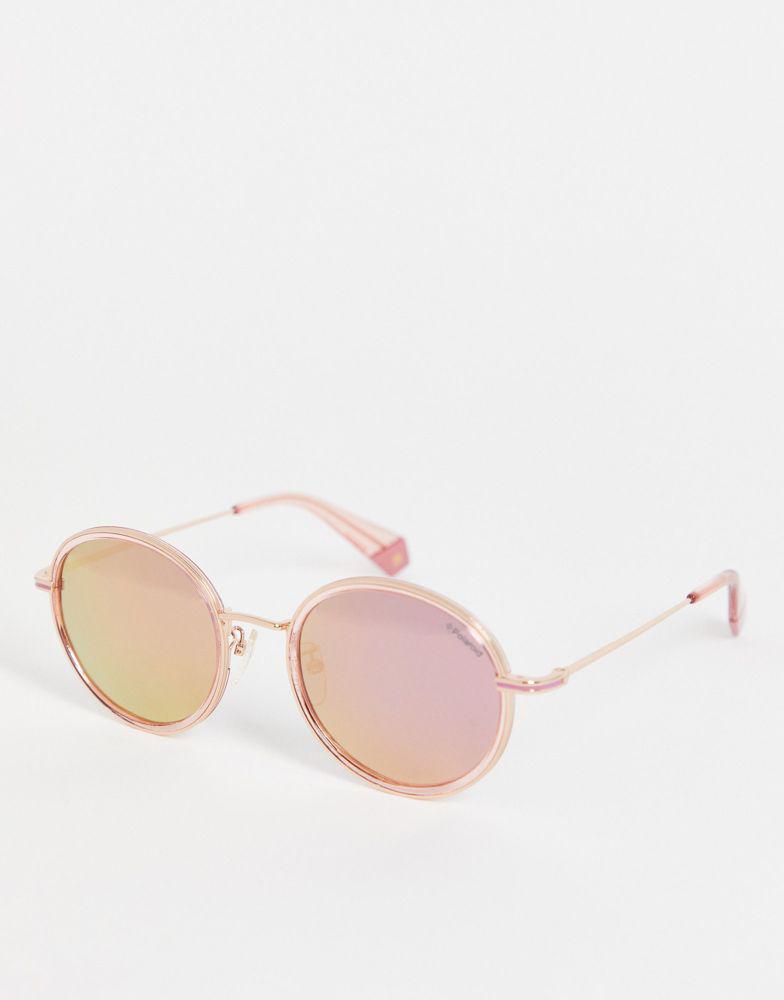 Polaroid round sunglasses in pink商品第1张图片规格展示