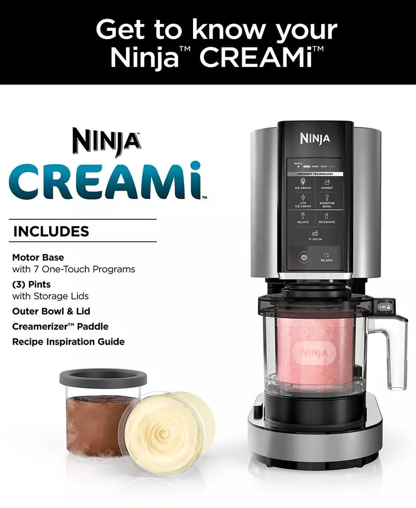 商品Ninja|CREAMi, Ice Cream Maker, 7 One-Touch Programs - NC301,价格¥1518,第4张图片详细描述