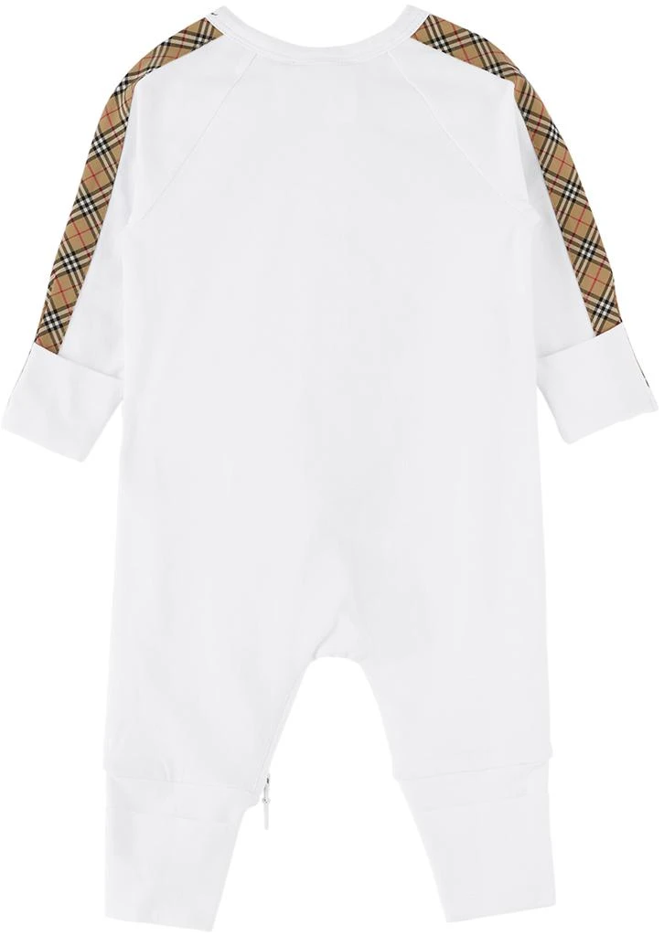 商品Burberry|白色格纹婴儿连身裤套装,价格¥2464,第2张图片详细描述