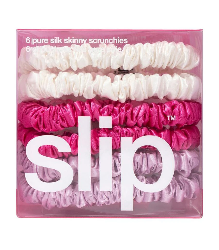 商品Slip|Pure Silk Skinny Scrunchies (Set of 6),价格¥386,第2张图片详细描述