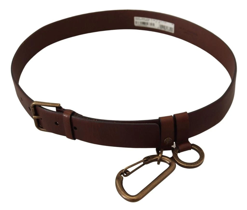 商品Dolce & Gabbana|Dolce & Gabbana Brown Leather Gold Metal Buckle Carabiner Belt,价格¥2175,第4张图片详细描述