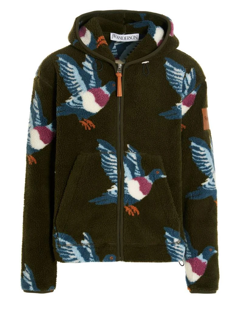 商品JW Anderson|JW Anderson Graphic Print Zipped Hoodie,价格¥3220,第1张图片