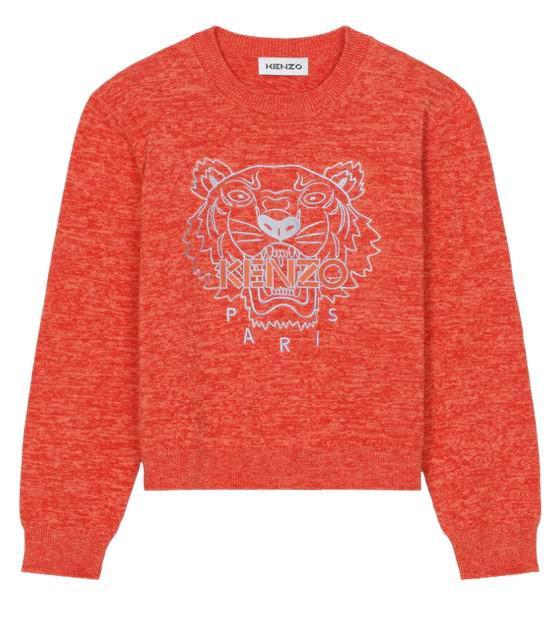 商品Kenzo|Kenzo Ladies Medium Red Marl-knit Tiger Crewneck Jumper, Size X-Small,价格¥1379,第1张图片