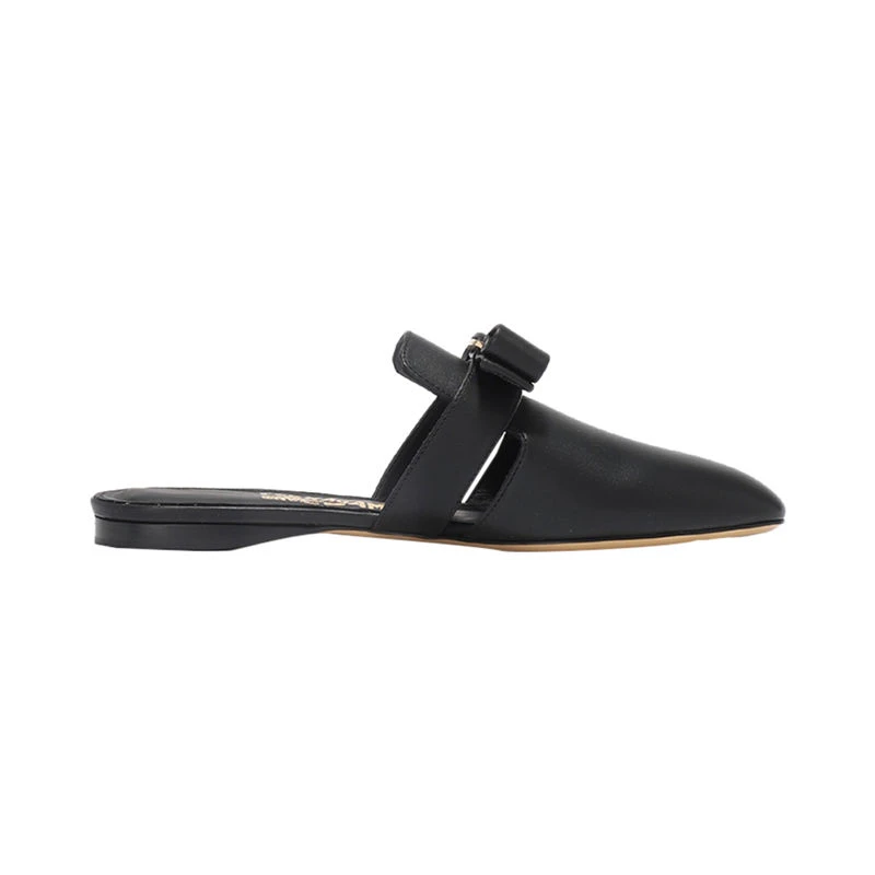商品Salvatore Ferragamo|Salvatore Ferragamo 菲拉格慕 女士黑色牛皮拖鞋 01-P963-715346,价格¥2434,第1张图片
