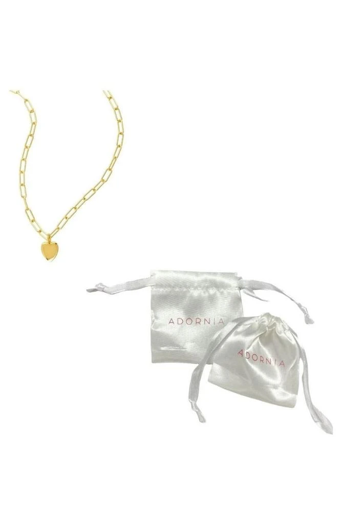 商品ADORNIA|14K Gold Plated Paperclip Chain Heart Pendant Necklace,价格¥151,第5张图片详细描述