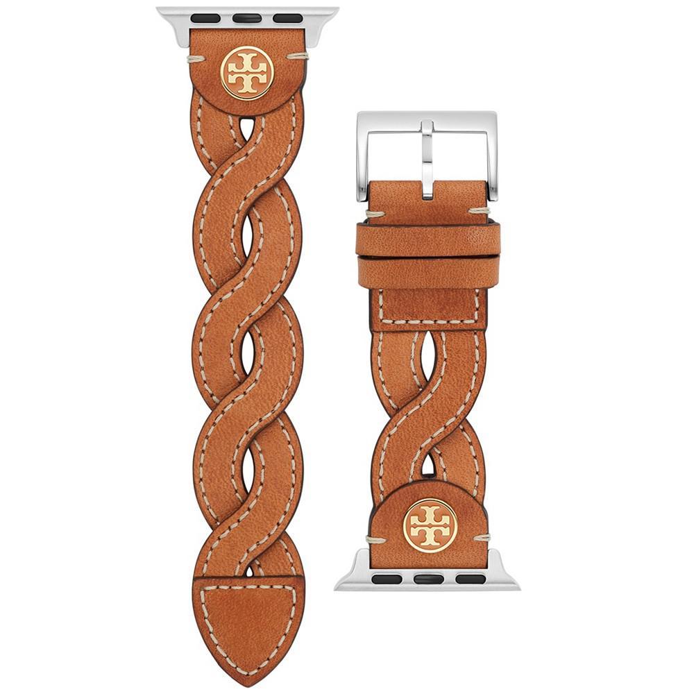 商品Tory Burch|Women's Luggage Braided Leather Band for Apple Watch® 38mm/40mm,价格¥846,第4张图片详细描述