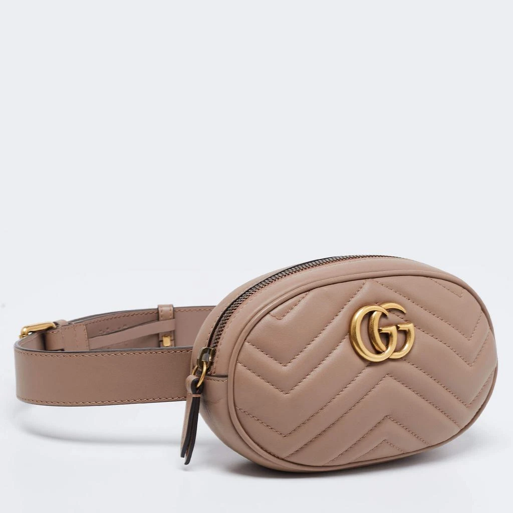 商品Gucci|Gucci Beige Matelasse Leather GG Marmont Belt Bag,价格¥7548,第3张图片详细描述