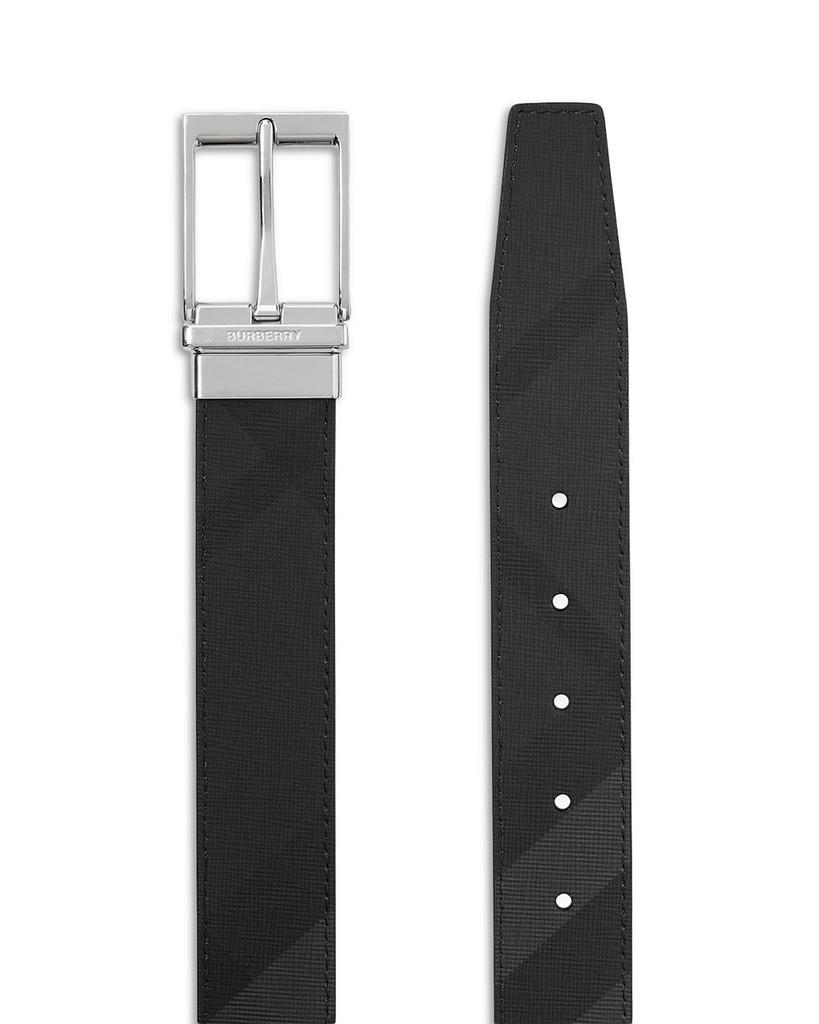 Reversible Charcoal Check & Leather Belt商品第6张图片规格展示