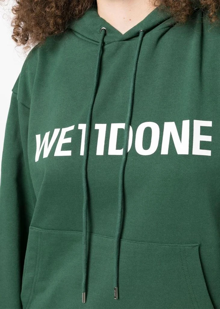 商品We11done|We11done Green Logo-Print Drawstring Hoodie,价格¥1285,第5张图片详细描述