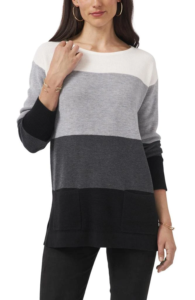 商品Vince Camuto|2 Pocket Waffle Stitch Color Block Sweater,价格¥154,第1张图片