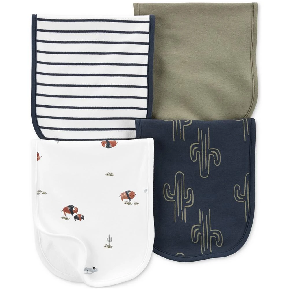 商品Carter's|Baby Boys Buffalo Printed Burp Cloths, Pack of 4,价格¥194,第1张图片