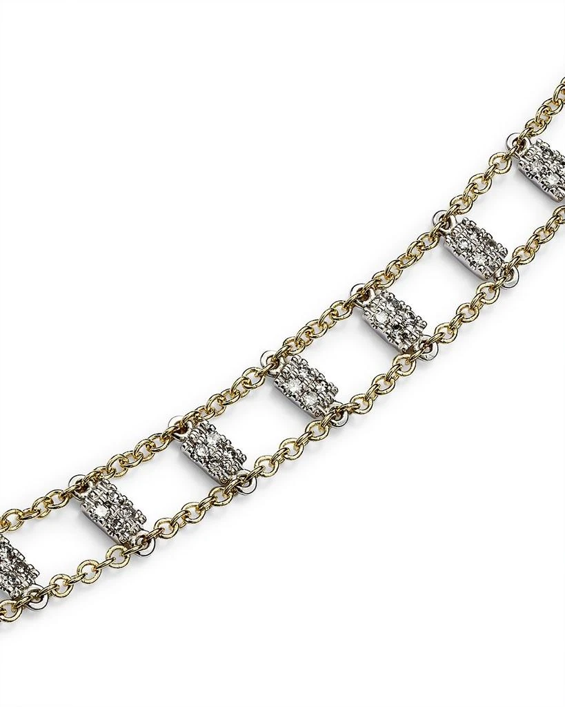 14K White & Yellow Gold Diamond Bars Bracelet 商品