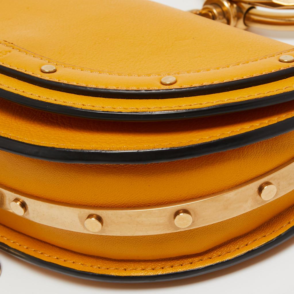 Chloe Mustard Yellow Leather Nile Bracelet Minaudière Crossbody Bag商品第10张图片规格展示