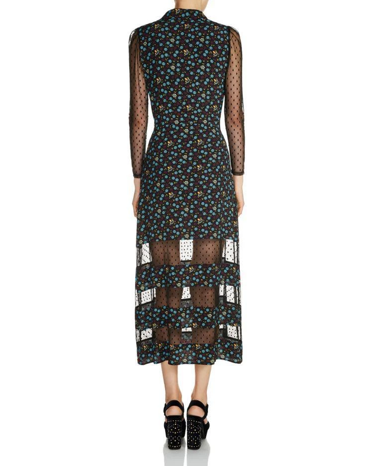 商品Maje|Rezia Mixed Media Midi Dress,价格¥2110,第2张图片详细描述