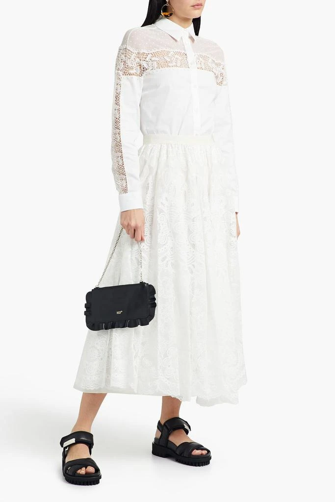 商品RED Valentino|Gathered crocheted lace midi skirt,价格¥2088,第4张图片详细描述