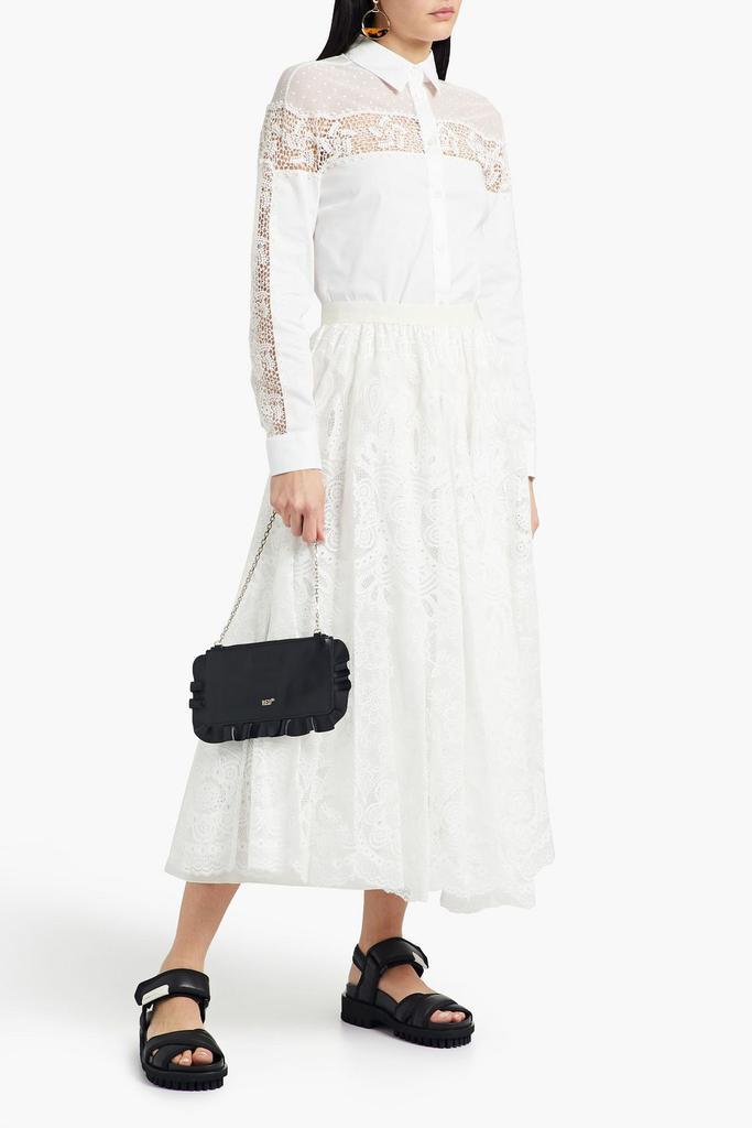 商品RED Valentino|Gathered crocheted lace midi skirt,价格¥2051,第4张图片详细描述