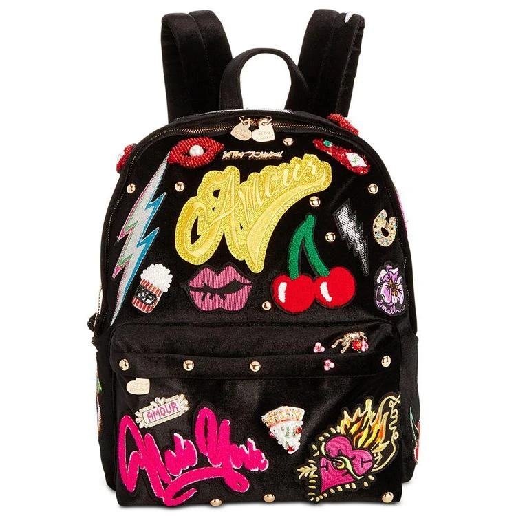 商品Betsey Johnson|丝绒贴布中号背包,价格¥643,第1张图片