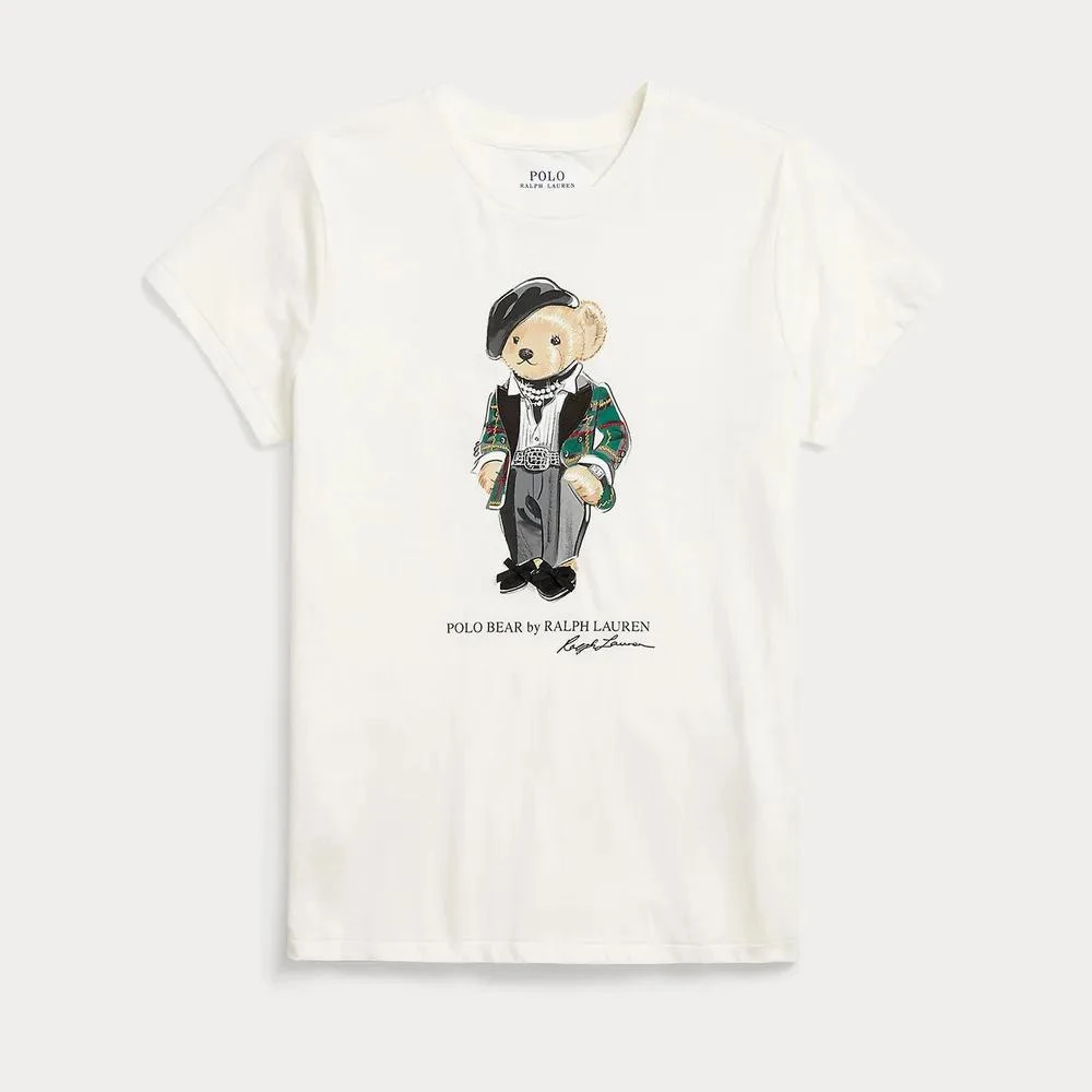 商品Ralph Lauren|Polo Ralph Lauren Bear Printed Cotton-Jersey T-Shirt,价格¥913,第1张图片