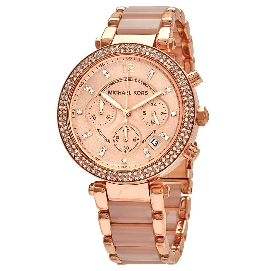 商品Michael Kors|Parker Blush Dial Ladies Watch MK5896,价格¥1107,第1张图片