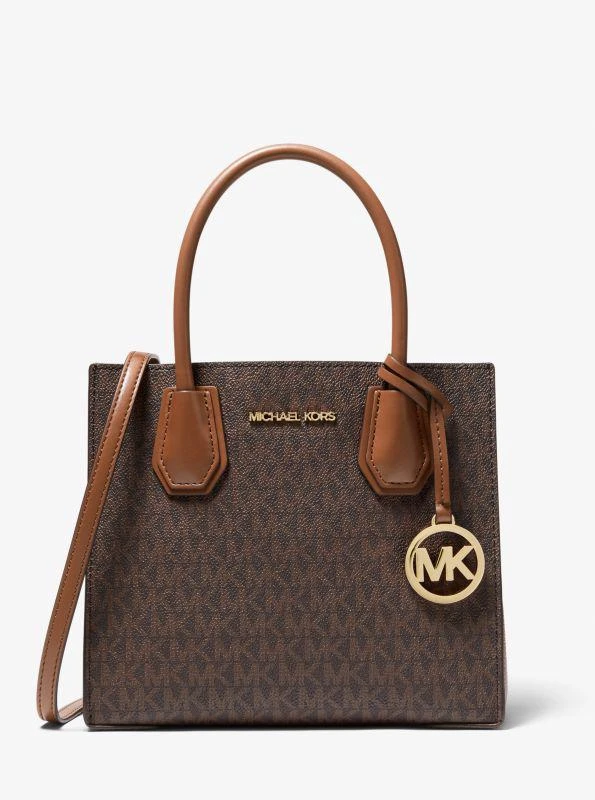 商品Michael Kors|Mercer 中号徽标和皮革手风琴斜挎包 MK风琴包,价格¥547,第1张图片