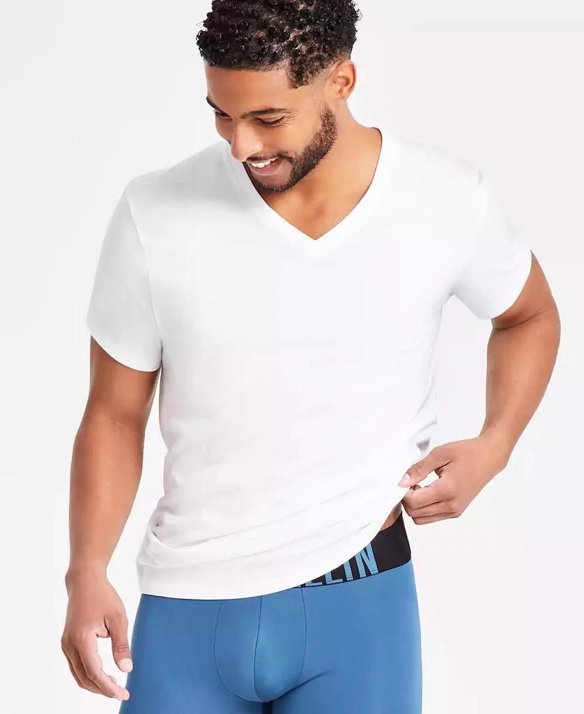 商品Calvin Klein|Men's 3-Pack Cotton Classics Short-Sleeve V-Neck Undershirts,价格¥245,第3张图片详细描述