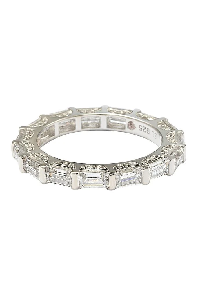 商品Suzy Levian|Sterling Silver Emerald-Cut CZ Eternity Band,价格¥691,第4张图片详细描述