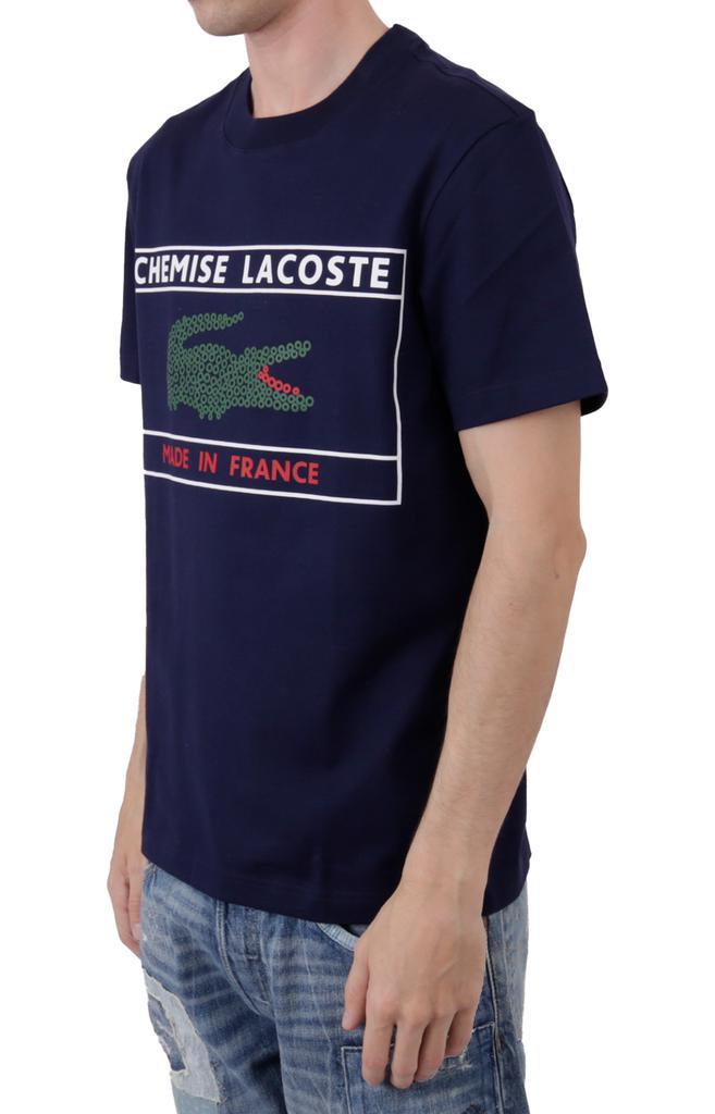 商品Lacoste|Made In France Print Organic Cotton T-Shirt - Navy Blue,价格¥796,第4张图片详细描述