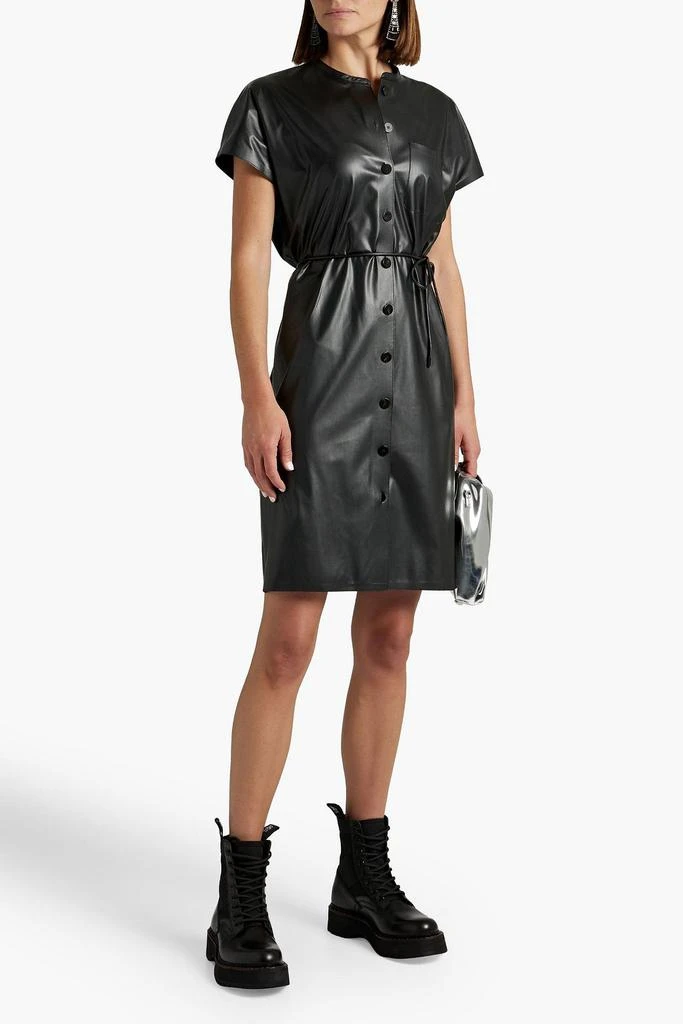 商品Theory|Belted faux leather mini shirt dress,价格¥876,第2张图片详细描述