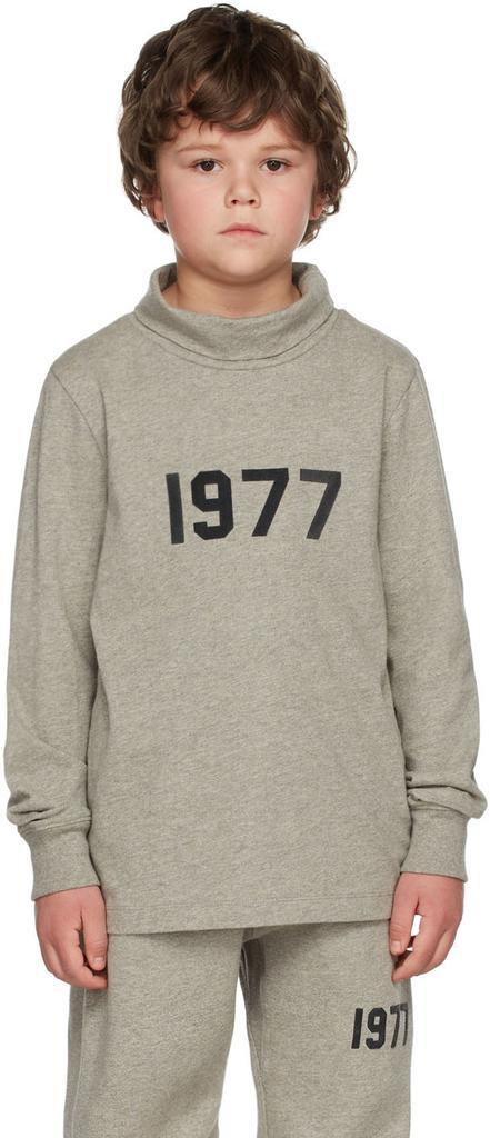 商品Essentials|Kids Grey '1977' Turtleneck Long Sleeve T-Shirt,价格¥292,第4张图片详细描述