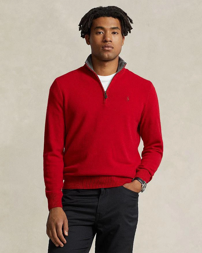 商品Ralph Lauren|Cashmere Regular Fit Quarter Zip Mock Neck Sweater - Exclusive,价格¥2738,第1张图片