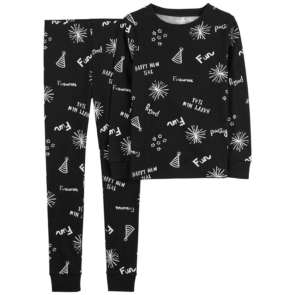 商品Carter's|Big Boys and Big Girls Happy New Year 100% Snug Fit Cotton Pajamas, 2 Piece Set,价格¥234,第1张图片