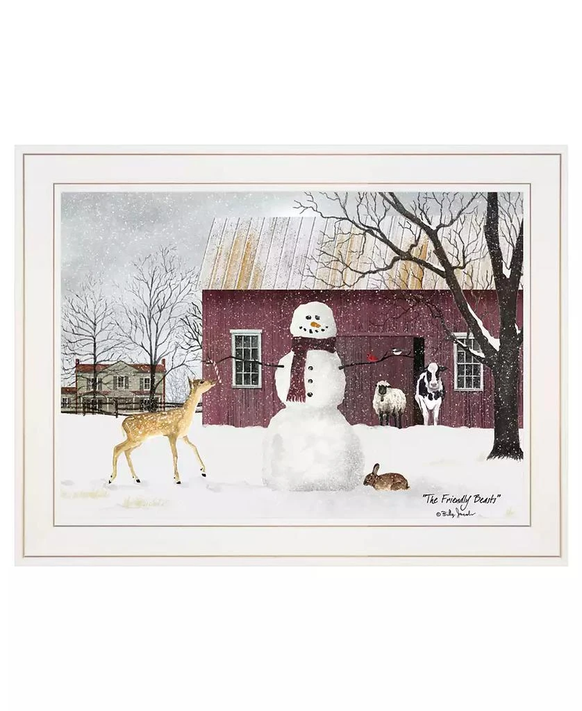 商品Trendy Décor 4U|The Friendly Beasts by Billy Jacobs, Ready to hang Framed Print, White Frame, 19" x 15",价格¥622,第1张图片