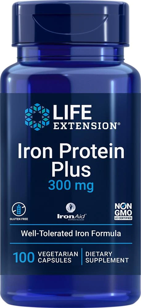 商品Life Extension|Life Extension Iron Protein Plus, 100 vegetarian - 300 mg (300 mg, 100 vegetarian capsules),价格¥153,第1张图片