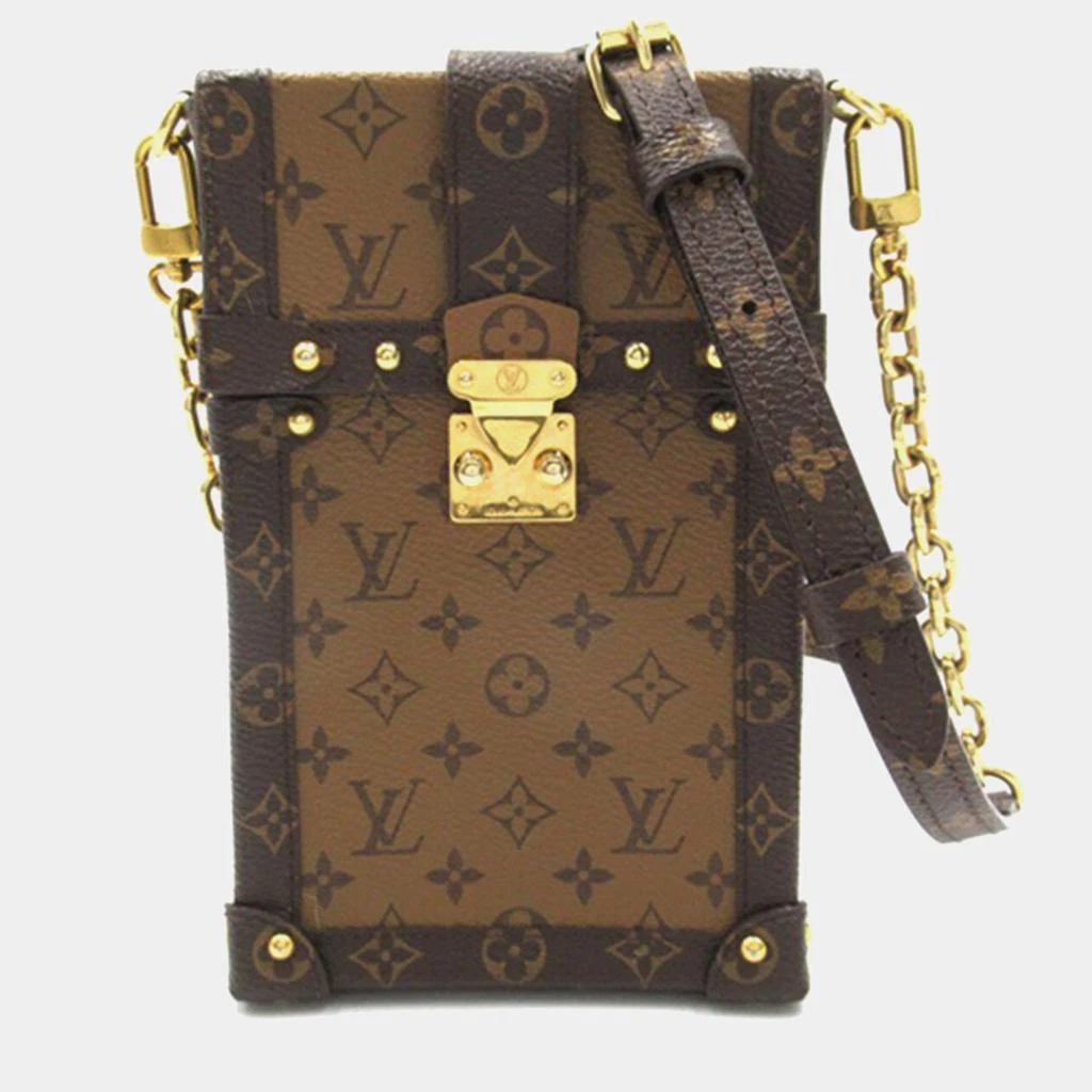 商品[二手商品] Louis Vuitton|Louis Vuitton Brown Canvas Monogram Reverse Vertical Trunk Pochette Crossbody Bag,价格¥18157,第1张图片