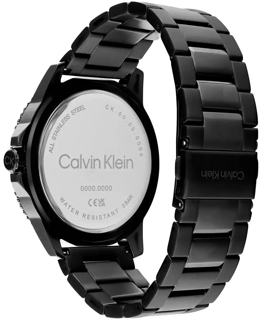 商品Calvin Klein|Men's Three Hand Black Stainless Steel Bracelet Watch 44mm,价格¥897,第3张图片详细描述