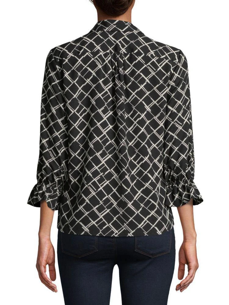 商品Karl Lagerfeld Paris|Printed Ruffle-Front Blouse,价格¥338,第2张图片详细描述