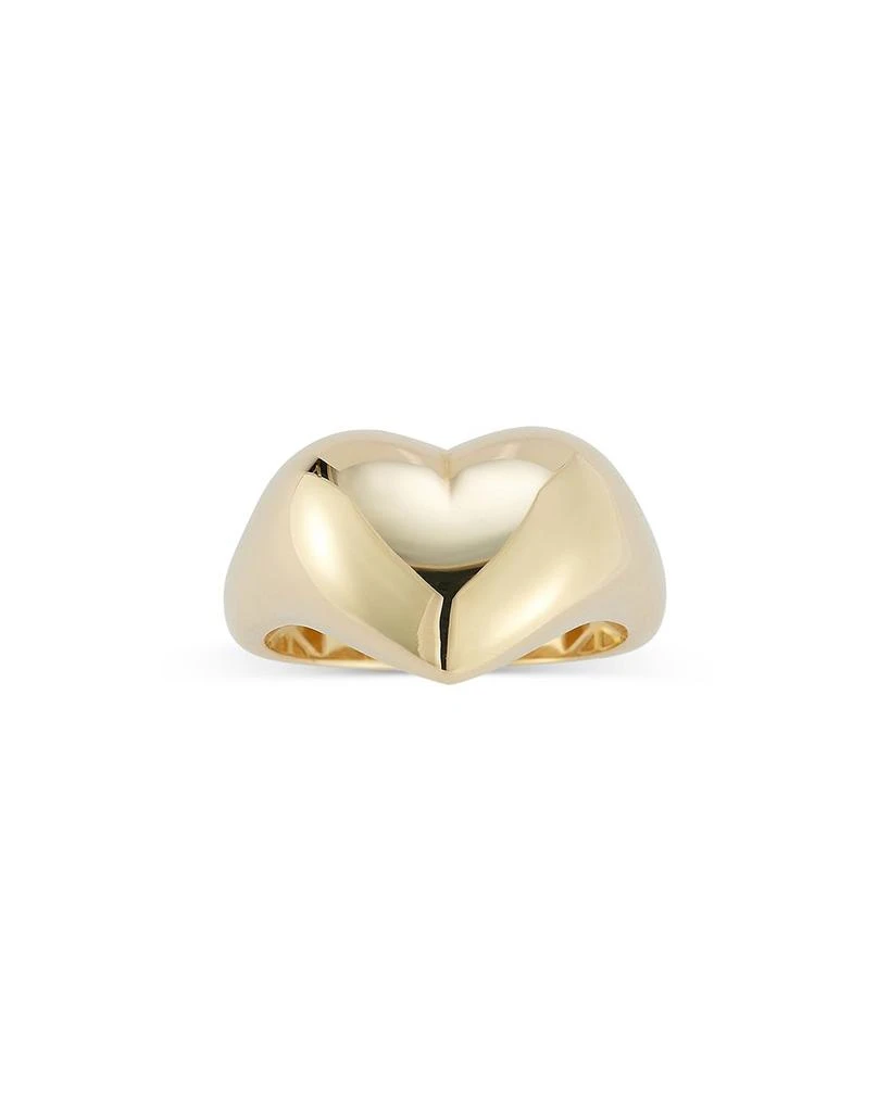 商品Moon & Meadow|14K Yellow Gold Heart Dome Signet Ring,价格¥5103,第1张图片