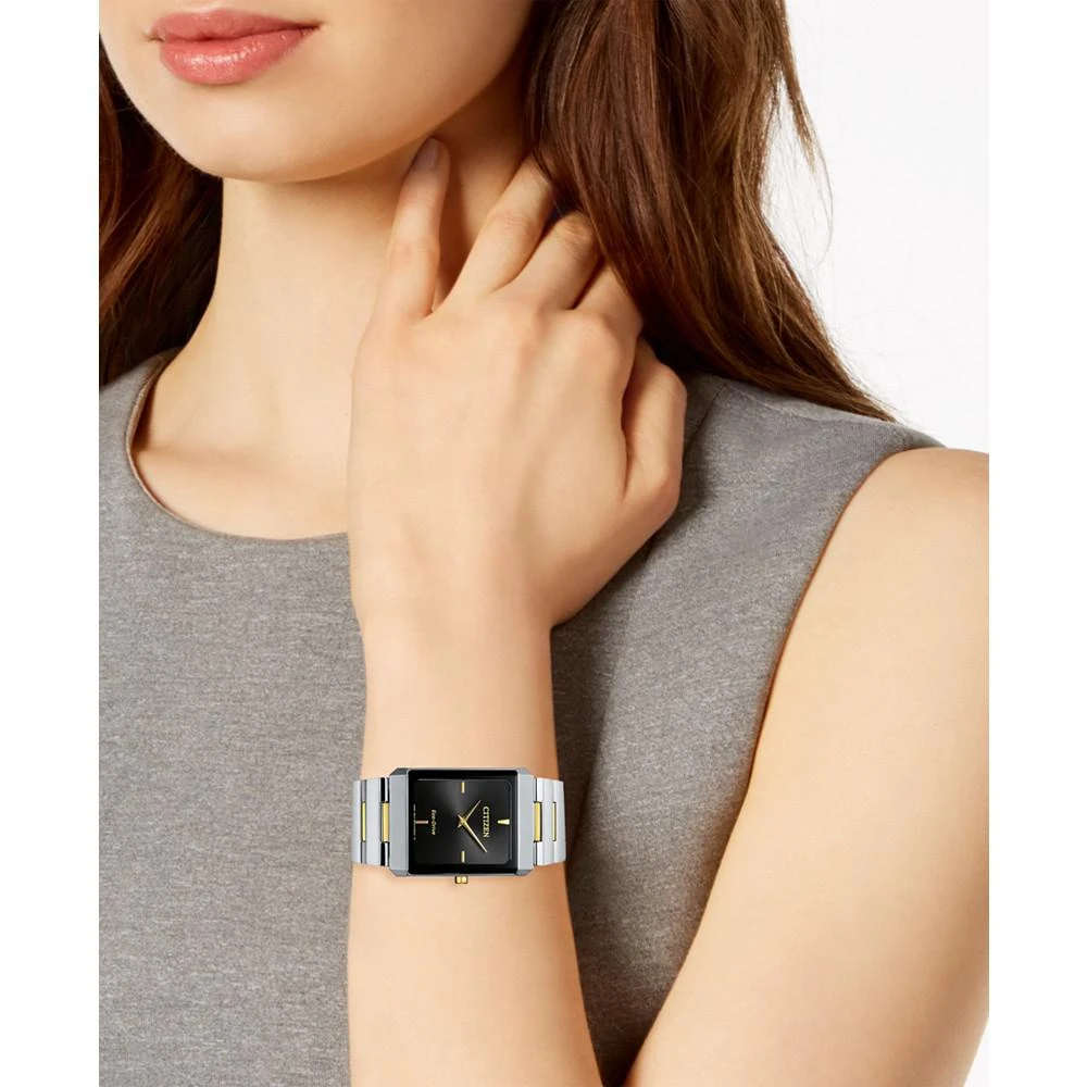 商品Citizen|Unisex Eco-Drive Stiletto Two-Tone Stainless Steel Bracelet Watch 28x38mm,价格¥2366,第4张图片详细描述