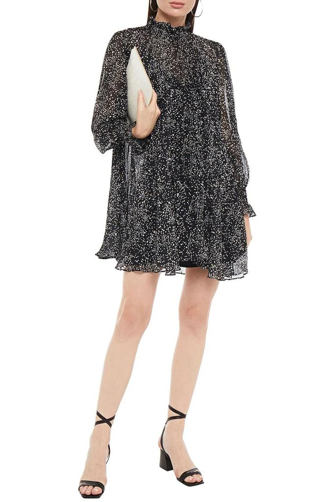 商品Maje|Gathered printed fil coupé silk-blend mini dress,价格¥1522,第2张图片详细描述