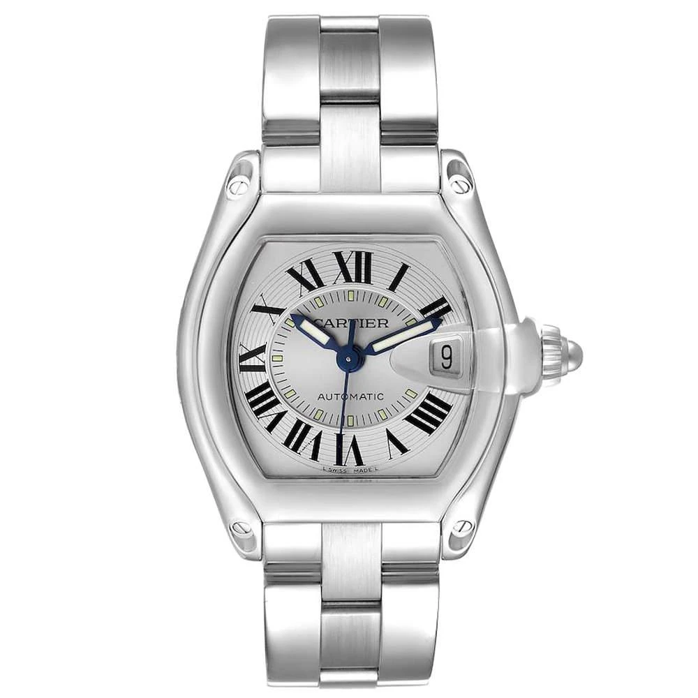 商品[二手商品] Cartier|Cartier Silver Stainless Steel Roadster W62000V3 Men's Wristwatch 38 x 43 MM,价格¥35440,第1张图片