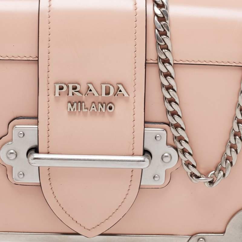 Prada Beige Leather Cahier Flap Shoulder Bag商品第5张图片规格展示